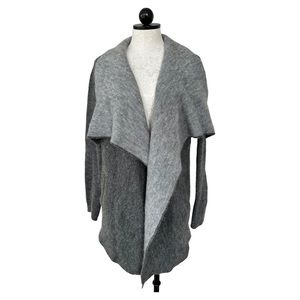 Nanette Lepore Gray Waterfall Open Front Cardigan Sweater Two Tone  Size Large